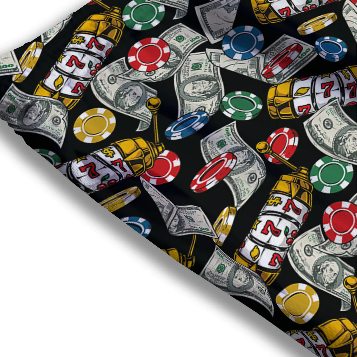 Slot Machines Casino Print Pattern Mesh Shorts - Image 3