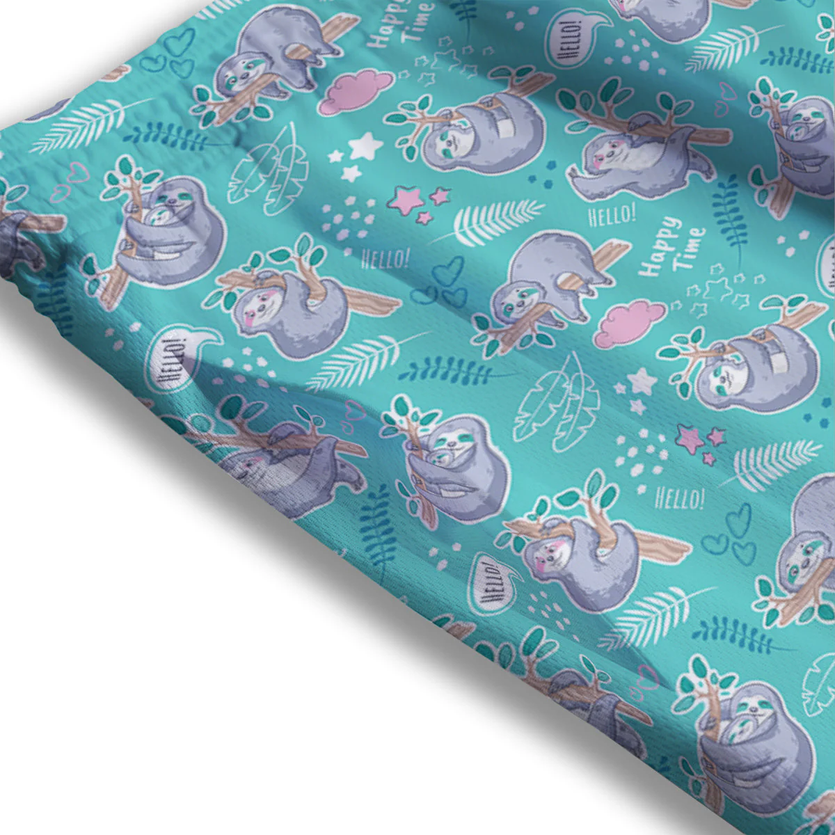 Sloth Cute Print Pattern Mesh Shorts - Image 3