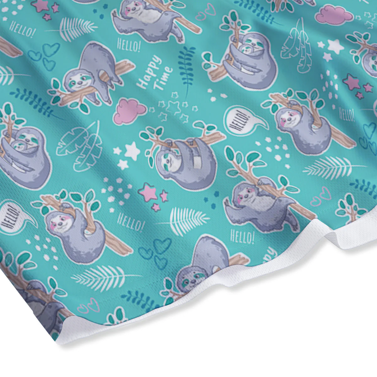 Sloth Cute Print Pattern Mesh Shorts - Image 4