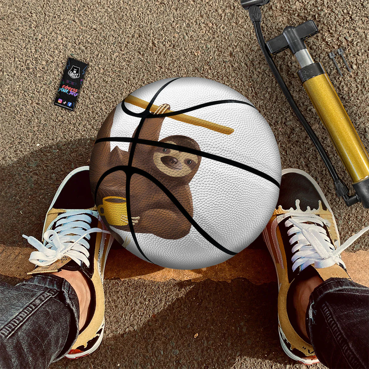 Sloth Happy Print Basketball - Image 2