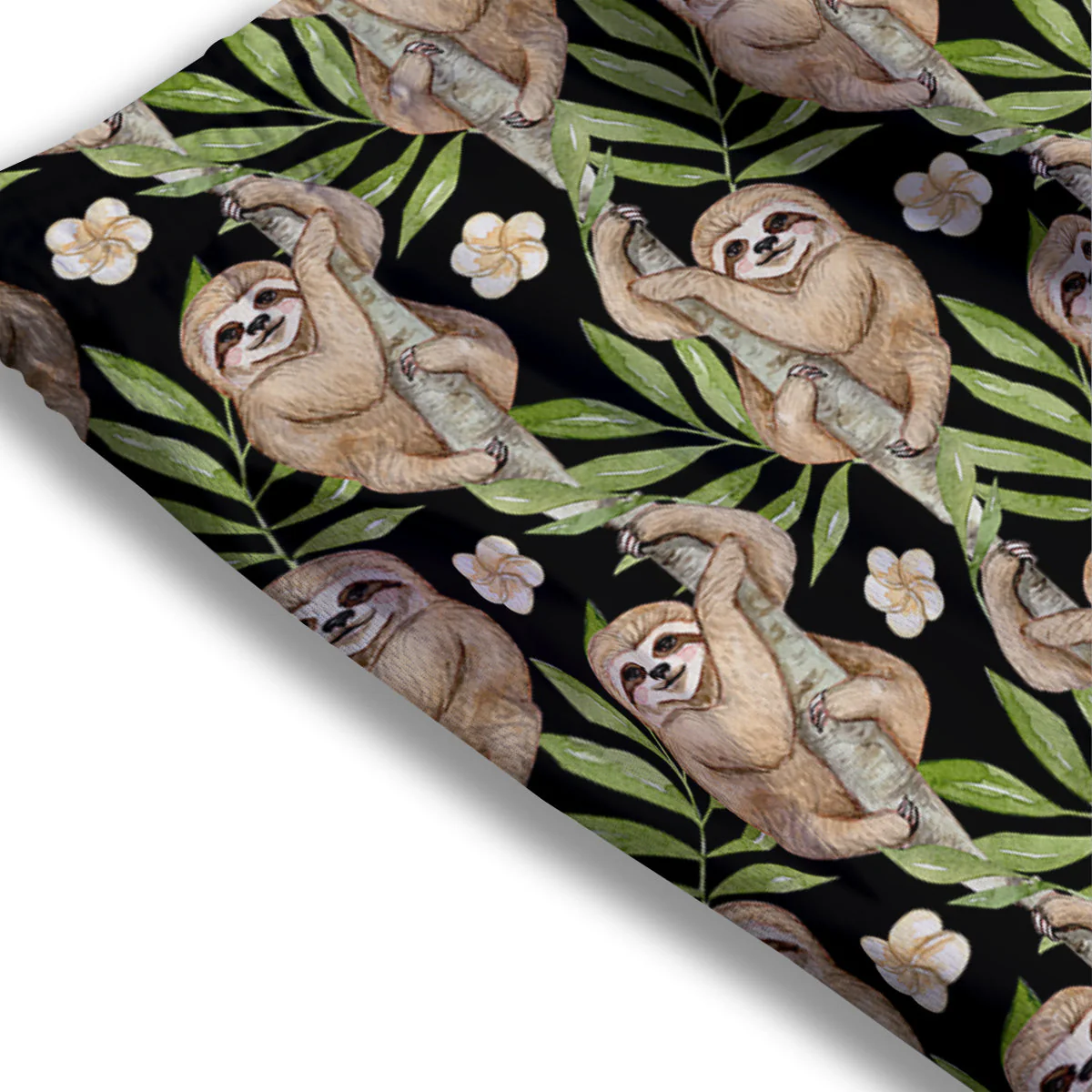 Sloth Watercolor Print Pattern Mesh Shorts - Image 3