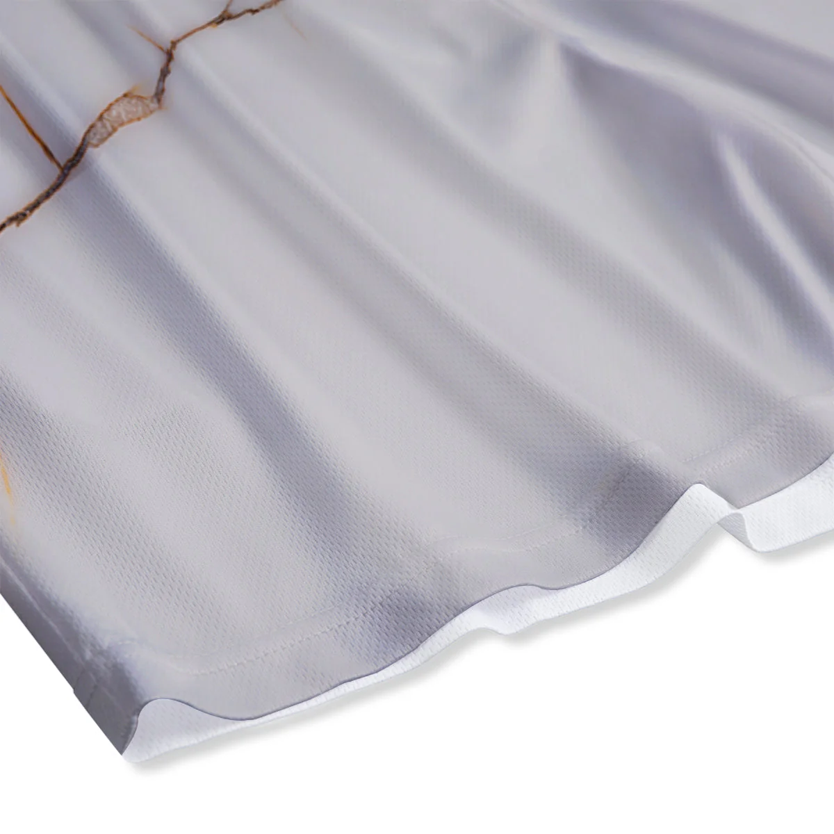 Smooth Marble White Brown Print Pattern Mesh Shorts - Image 4