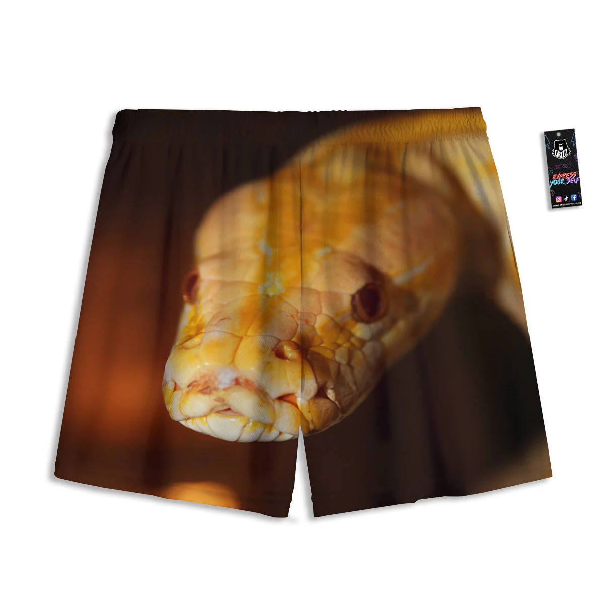 Snake Albino Print Mesh Shorts - Image 2