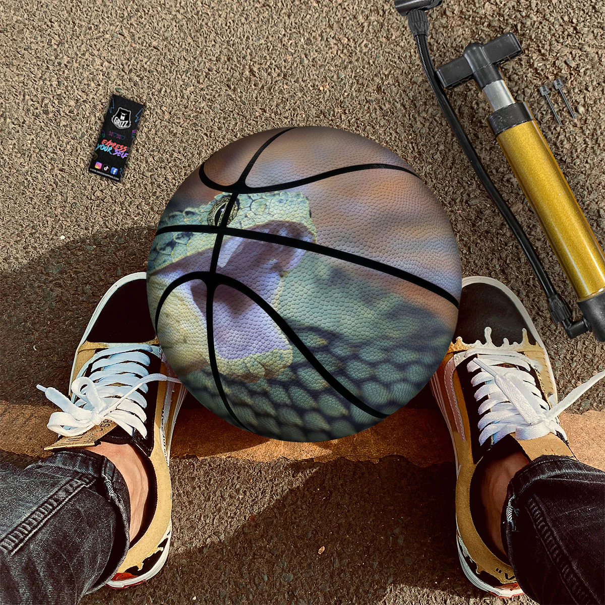 Snake Atheris Nitschei Print Basketball - Image 2