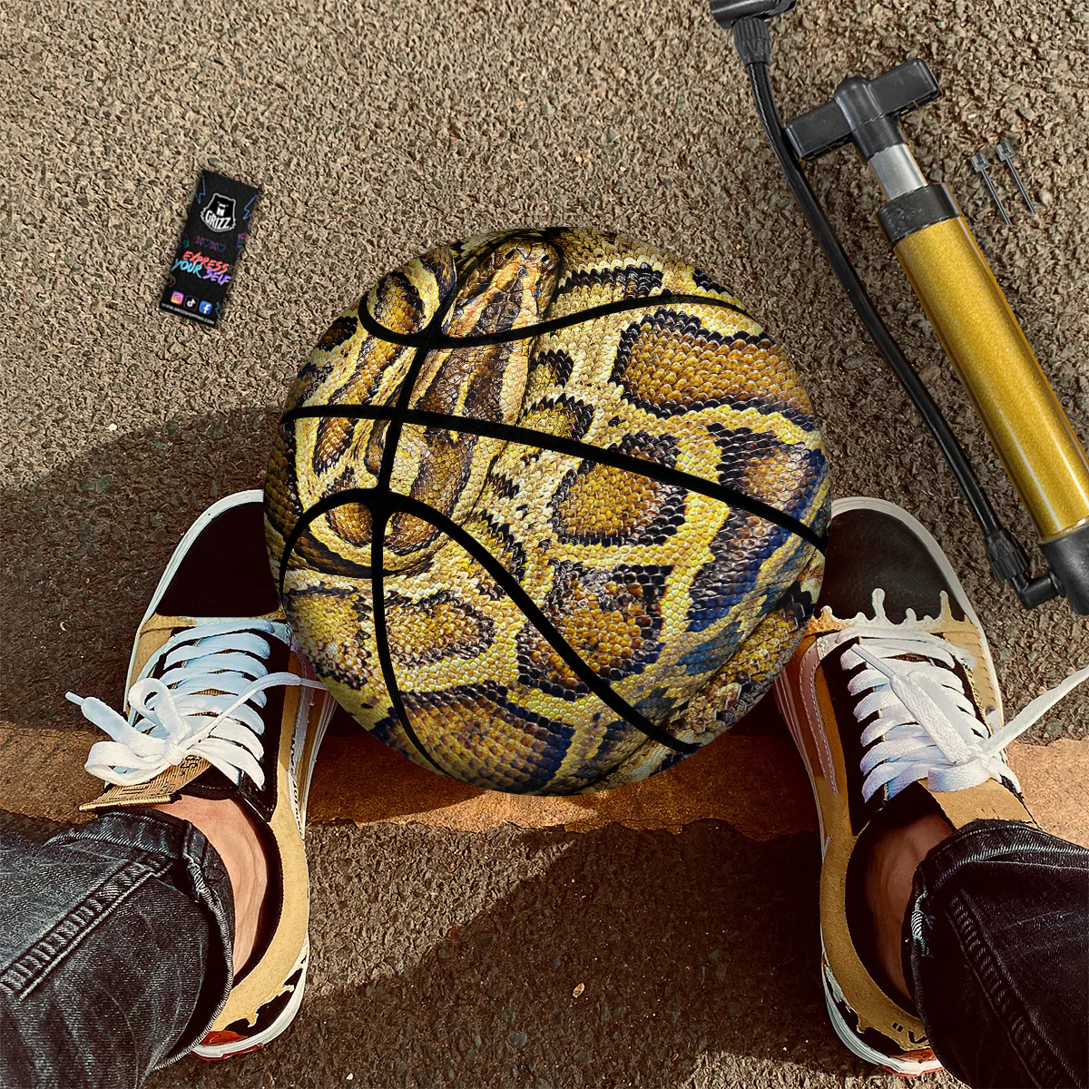 Snake Burmese Python Print Basketball - Image 2