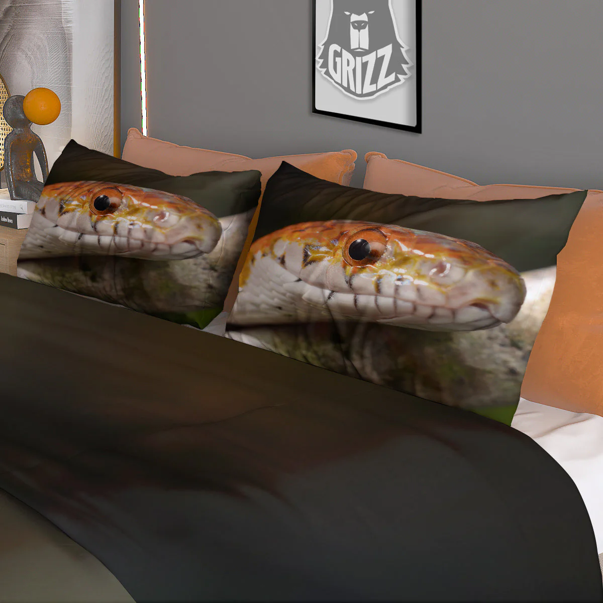 Snake Corn Print Duvet Cover Bedding Set - Image 3