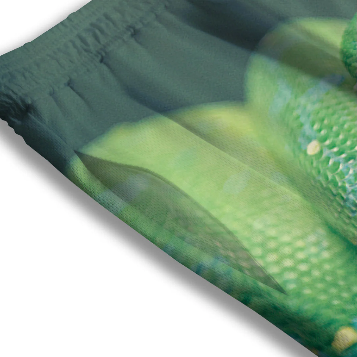 Snake Emerald Tree Boa Print Mesh Shorts - Image 3