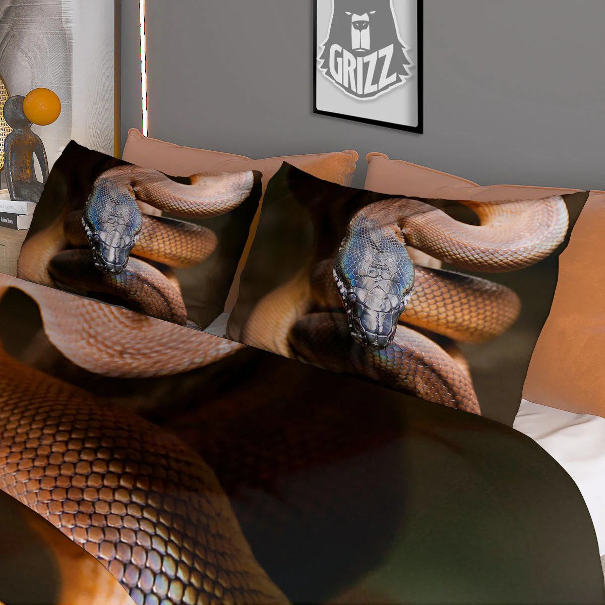 Snake Leiopython Print Duvet Cover Bedding Set - Image 3