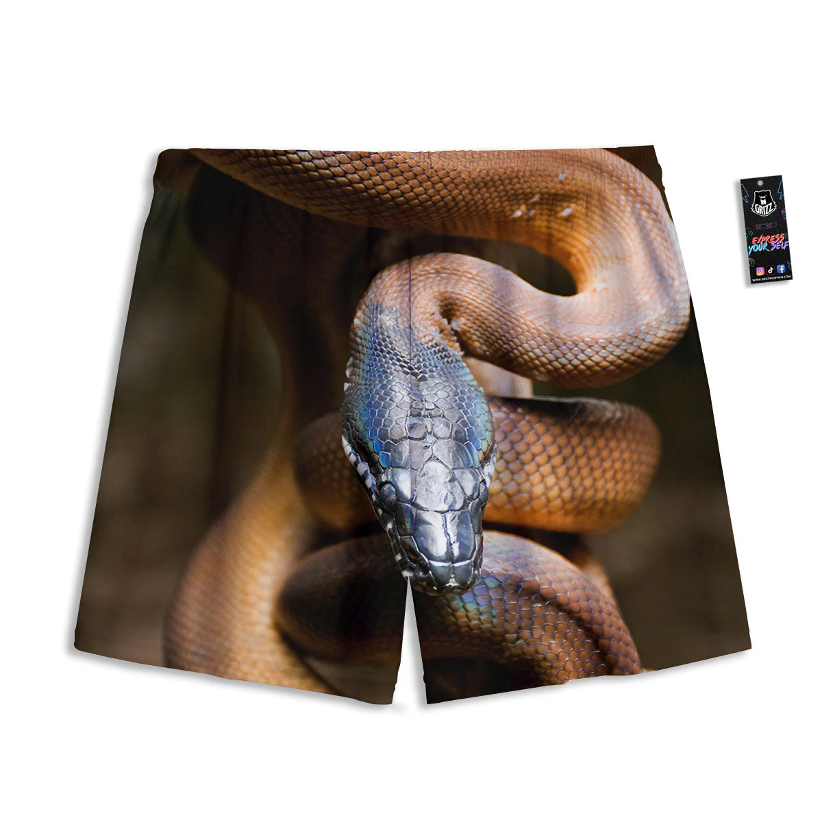 Snake Leiopython Print Mesh Shorts - Image 2