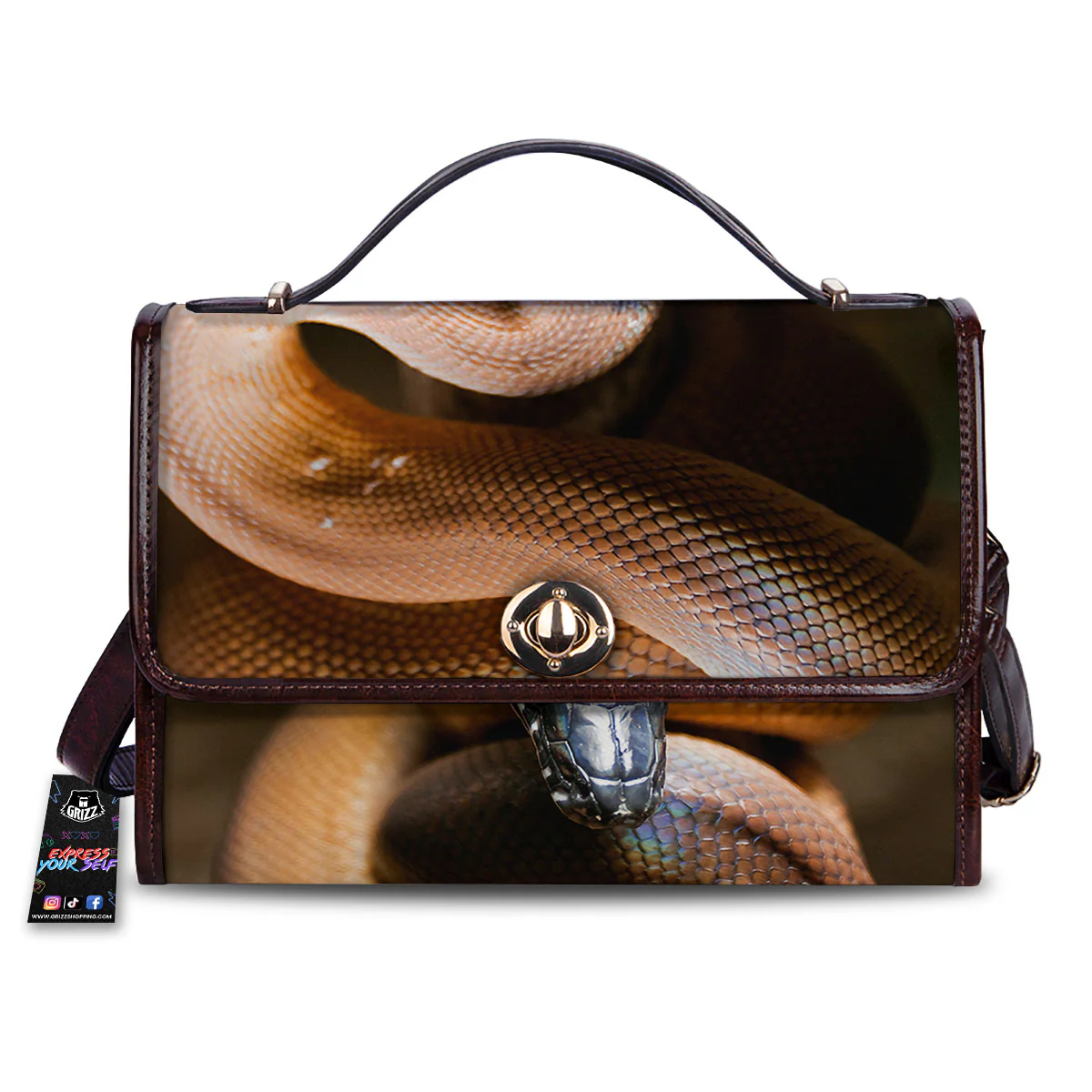 Snake Leiopython Print Women's Satchel Bag