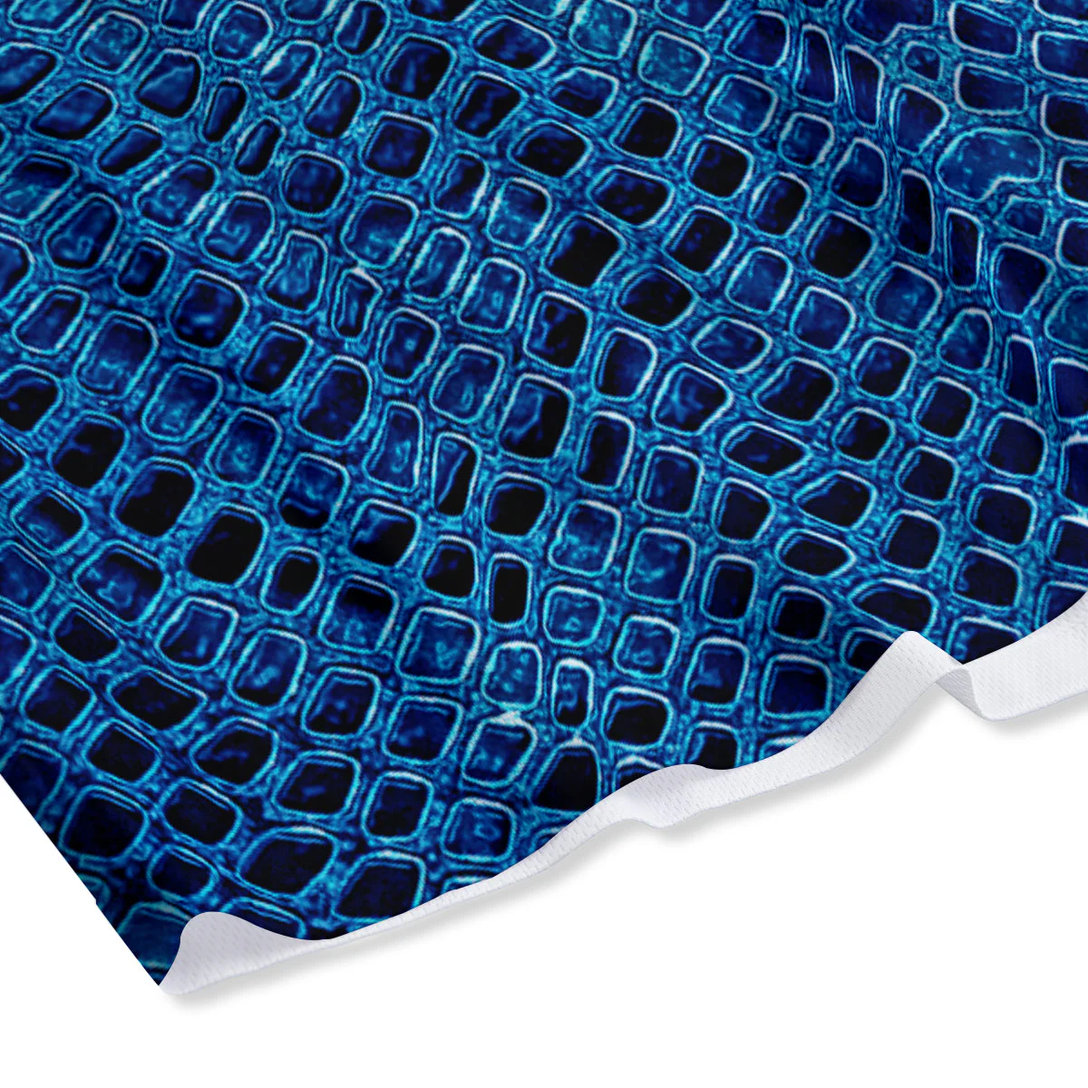 Snake Skin Blue Print Mesh Shorts - Image 4