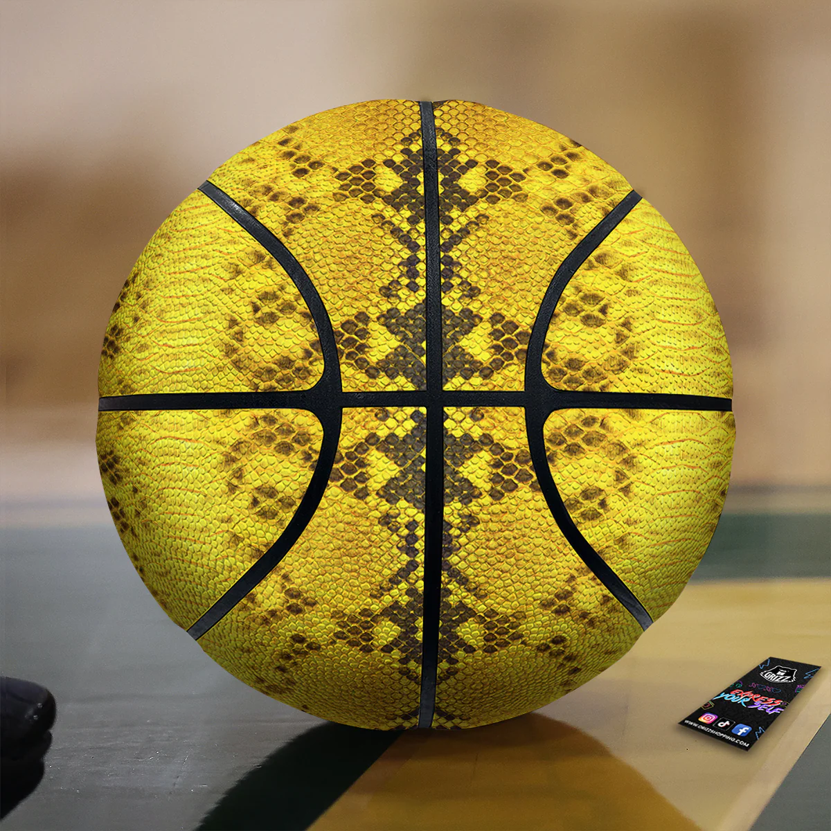 Snake Skin Yellow Print Basketball