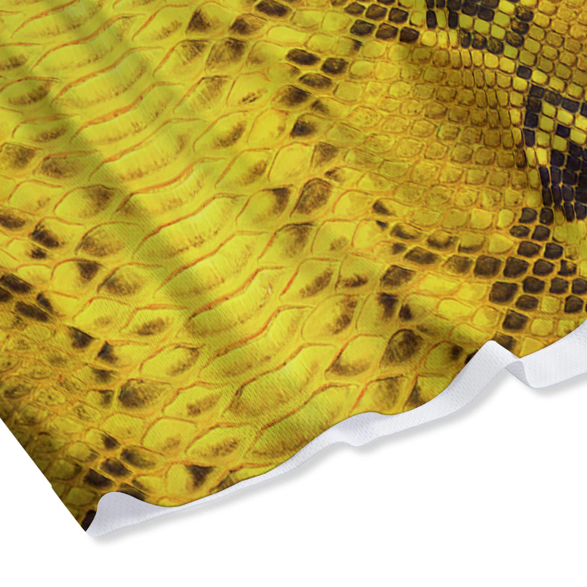 Snake Skin Yellow Print Mesh Shorts - Image 4
