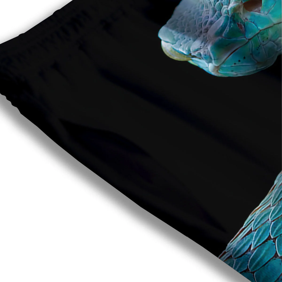 Snake Turquoise Print Mesh Shorts - Image 3