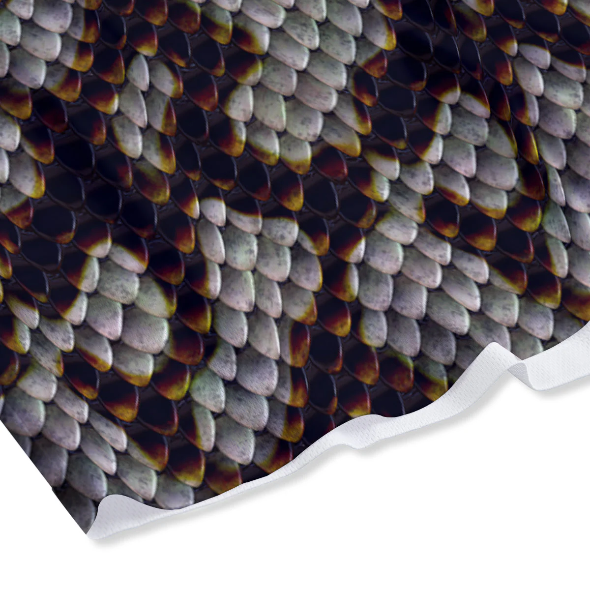 Snakeskin Black And White Texture Print Mesh Shorts - Image 4