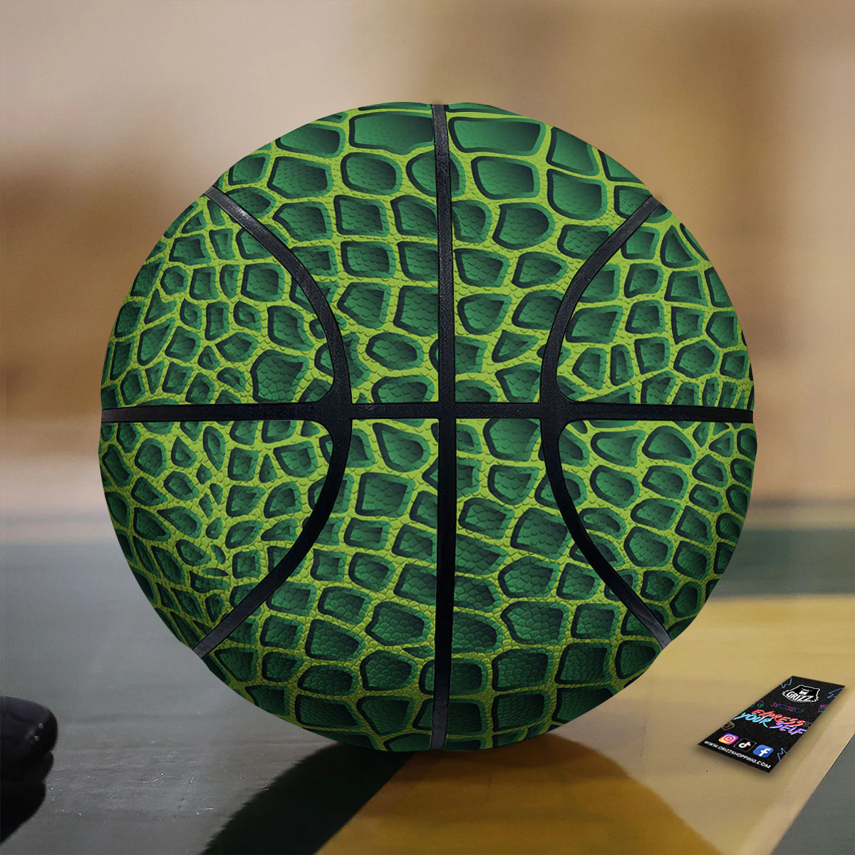 Snakeskin Green Print Basketball