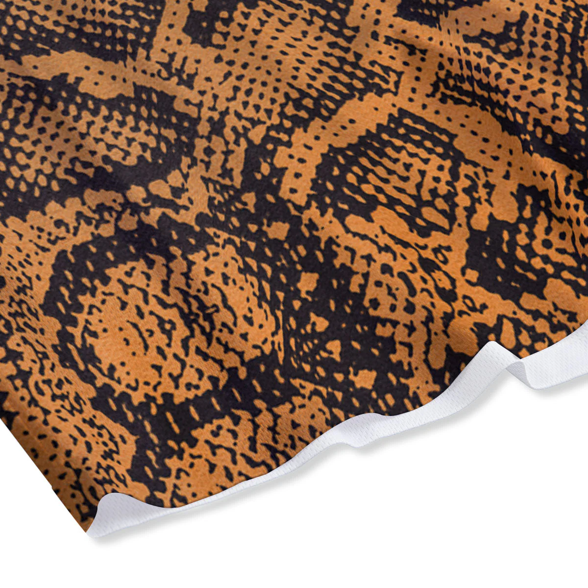 Snakeskin Orange Print Pattern Mesh Shorts - Image 4