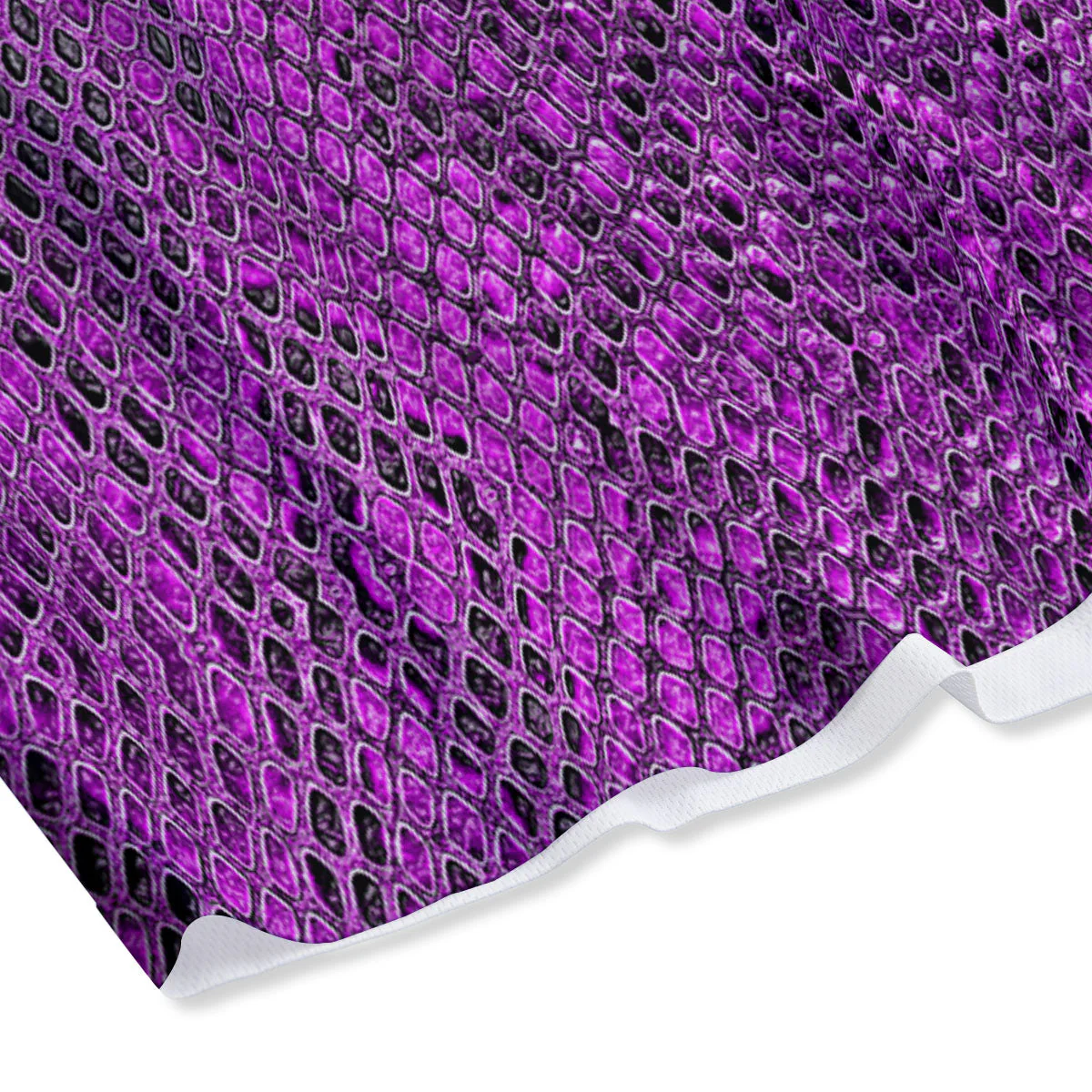 Snakeskin Purple Print Pattern Mesh Shorts - Image 4