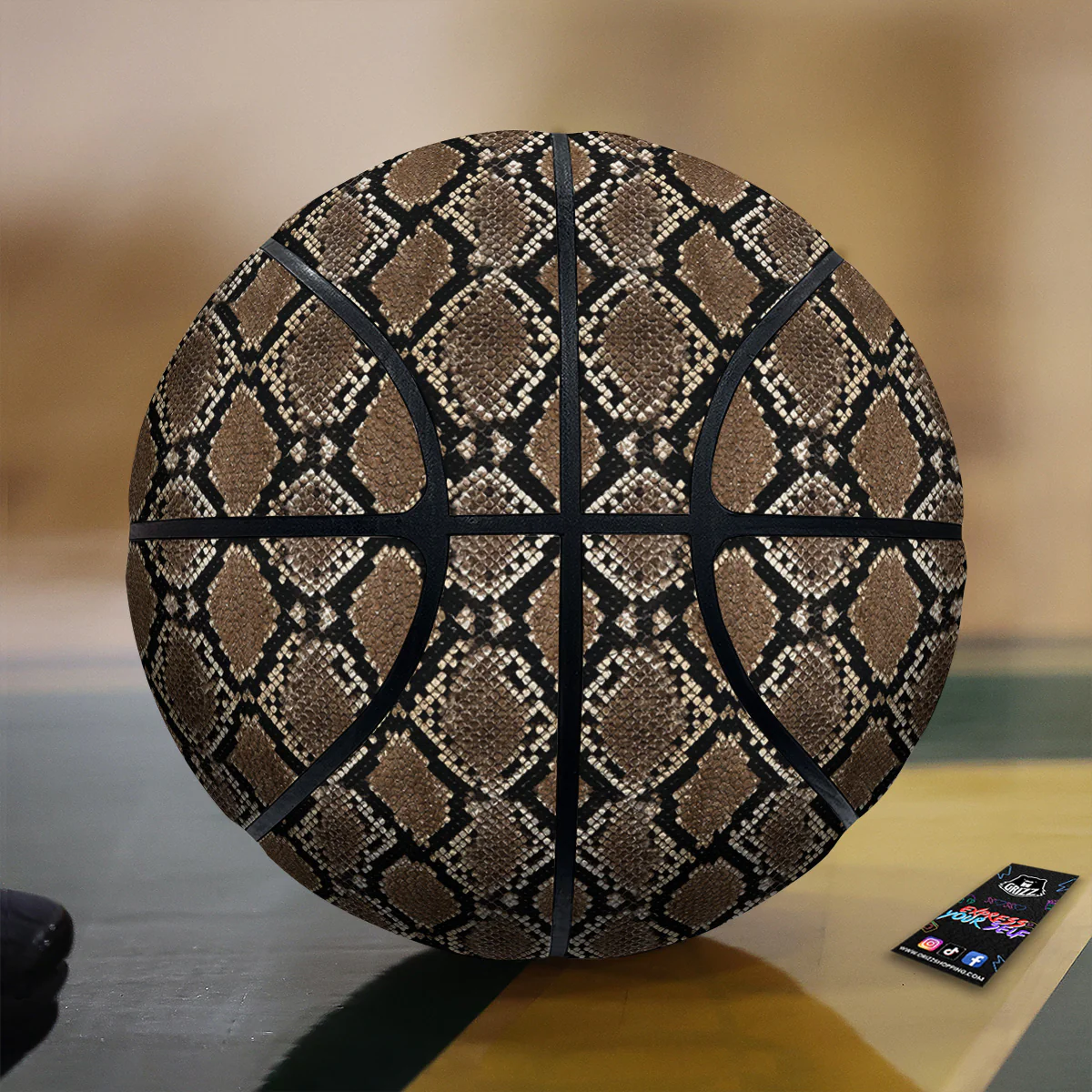 Snakeskin Python Brown Print Basketball