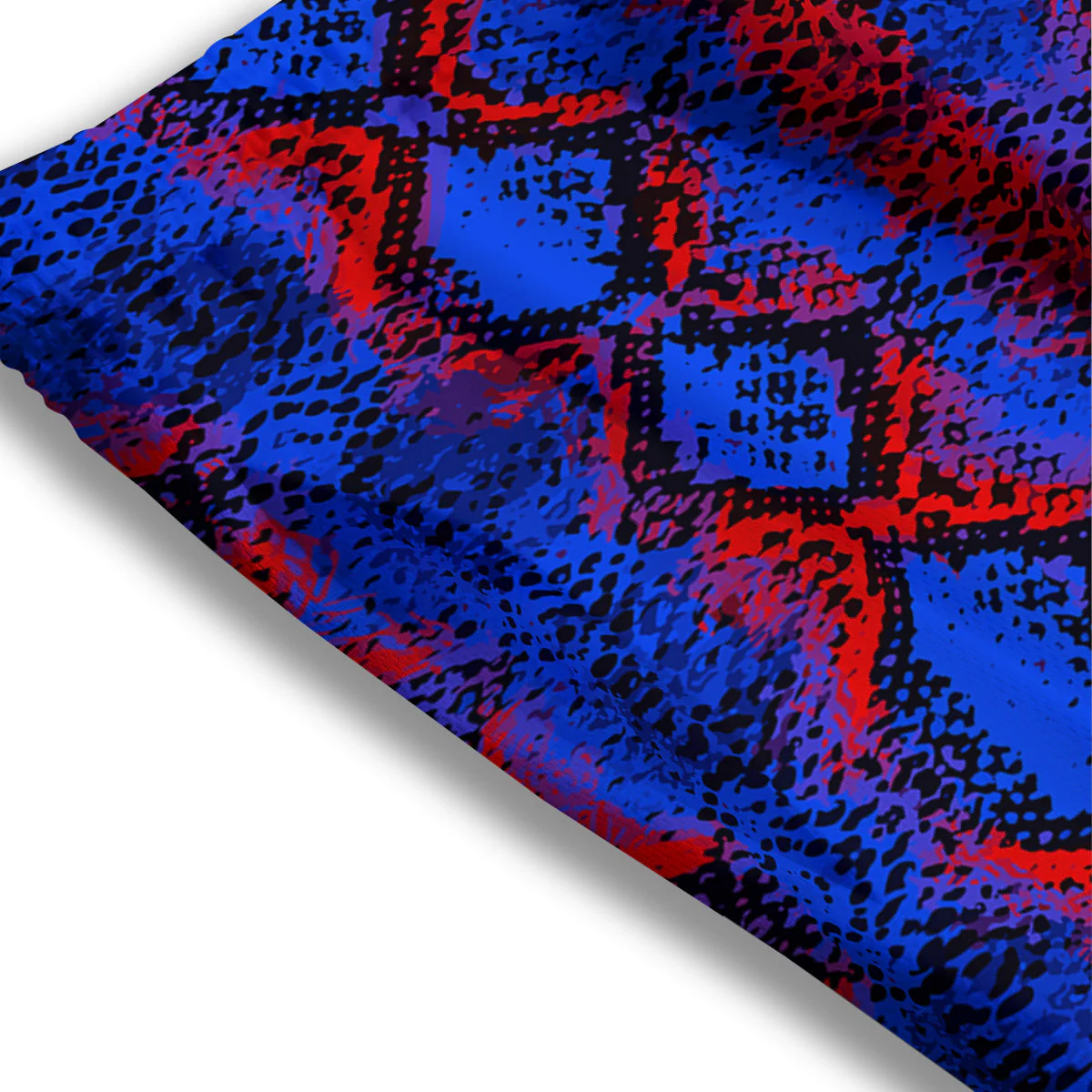 Snakeskin Red And Blue Print Mesh Shorts - Image 3