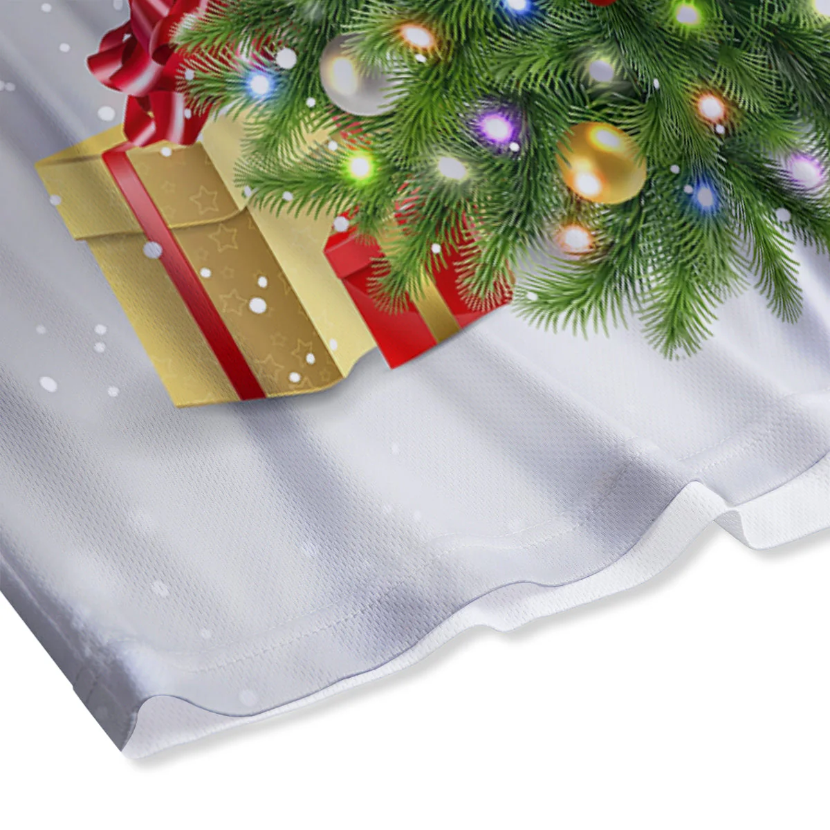 Snow And Christmas Tree Print Mesh Shorts - Image 4