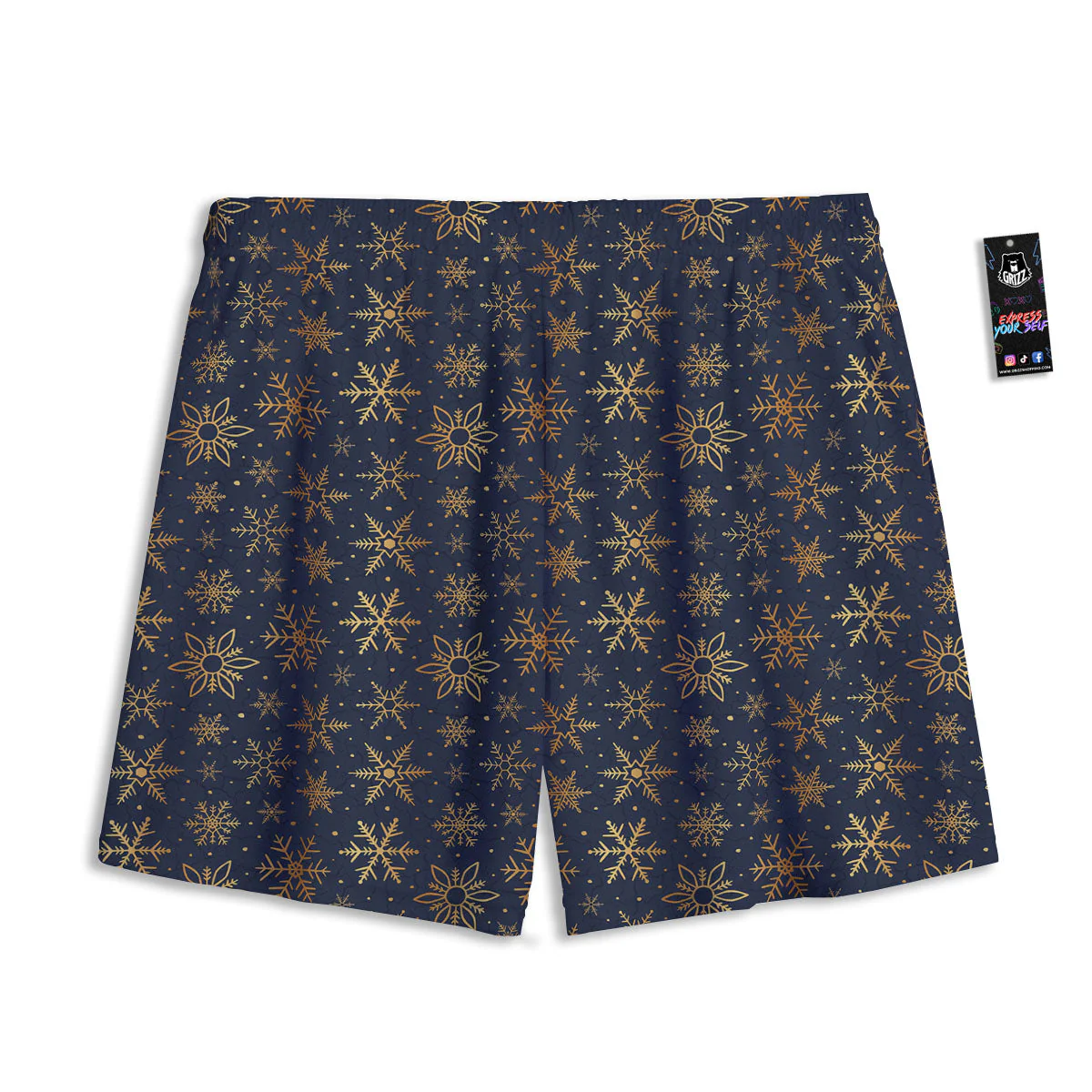 Snowflake Golden Print Mesh Shorts - Image 2