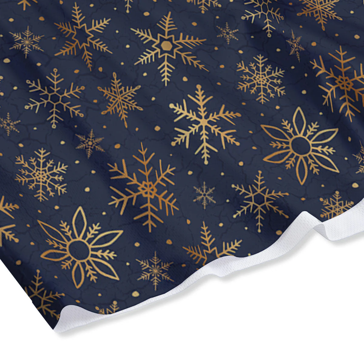 Snowflake Golden Print Mesh Shorts - Image 4