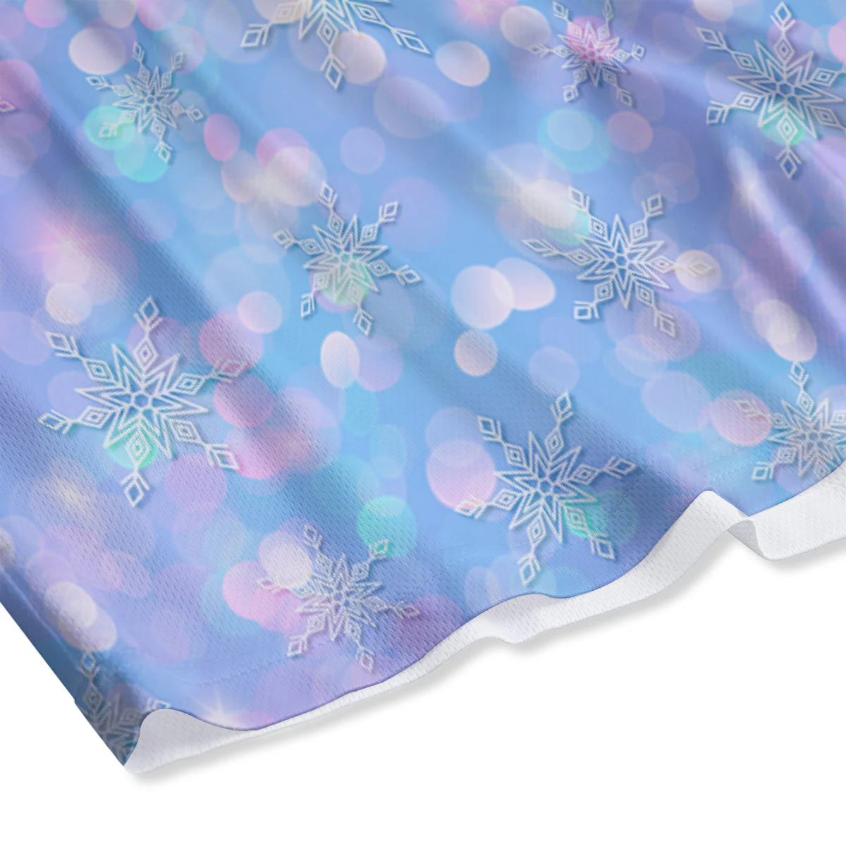 Snowflake Pastel Color Print Pattern Mesh Shorts - Image 4