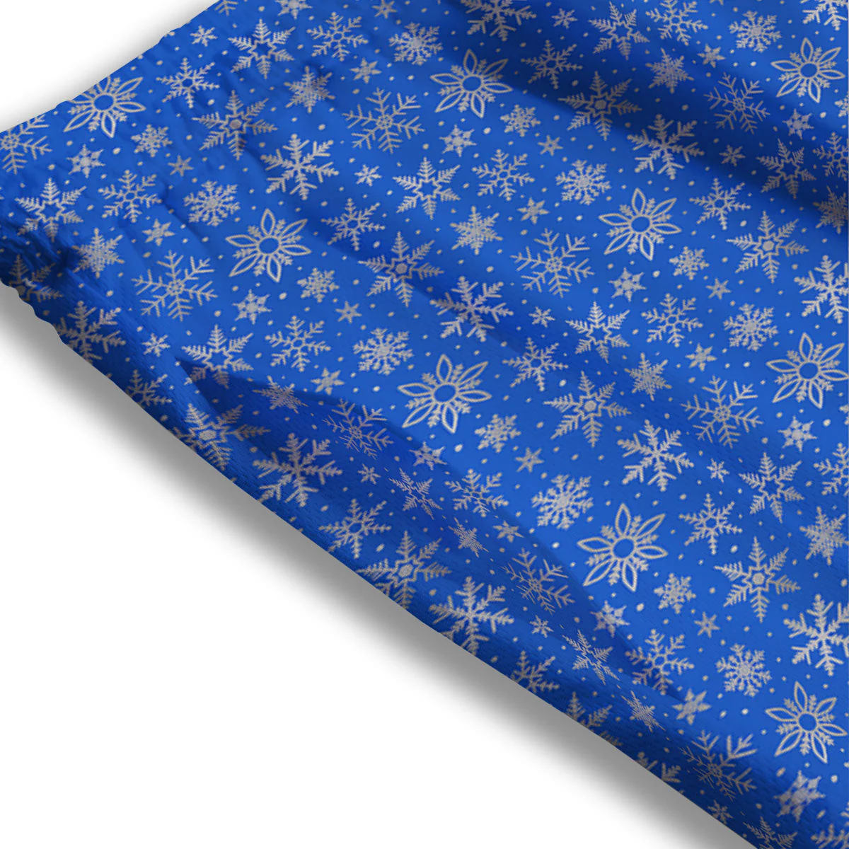 Snowflake Silver And Blue Print Pattern Mesh Shorts - Image 3