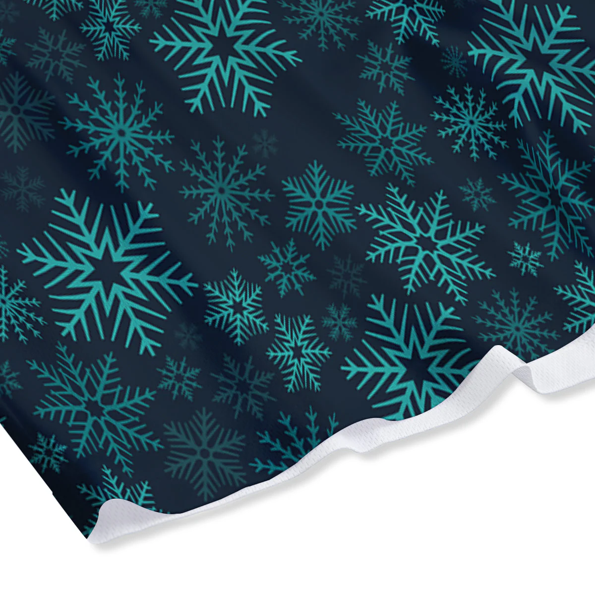 Snowflake Turquoise Print Pattern Mesh Shorts - Image 4
