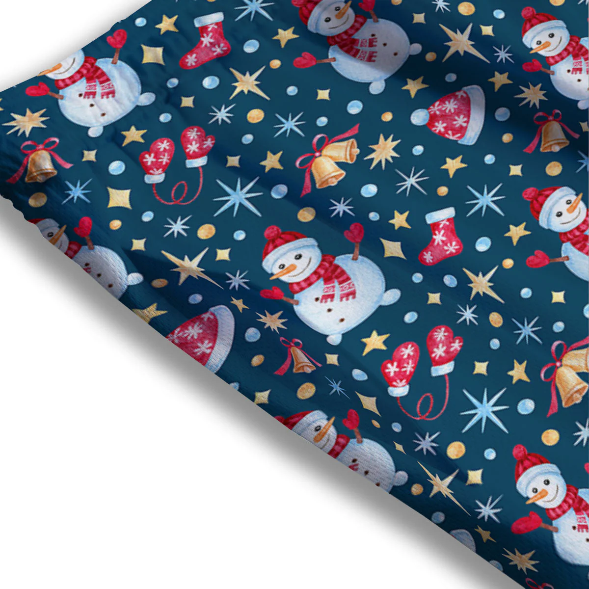 Snowman Christmas Print Pattern Mesh Shorts - Image 3