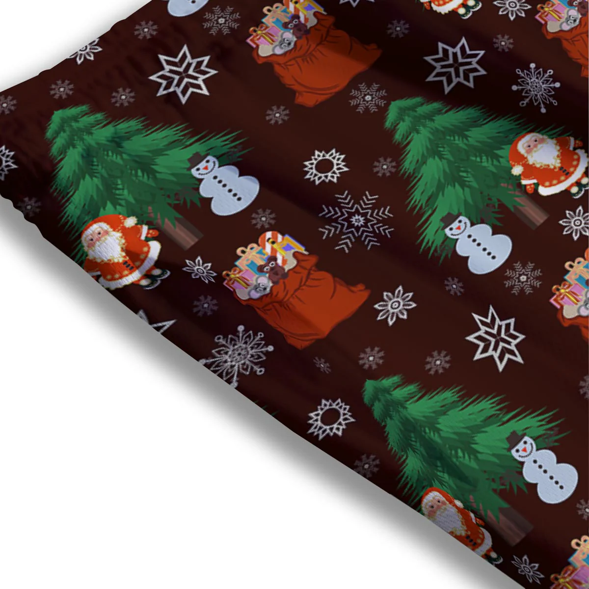 Snowman Santa Print Pattern Mesh Shorts - Image 3