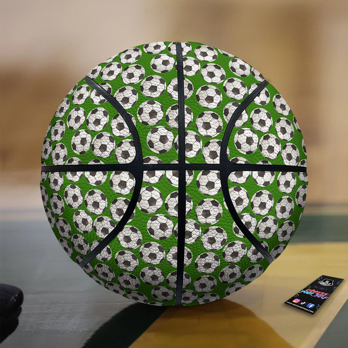 Soccer Ball Green Print Pattern Basketball