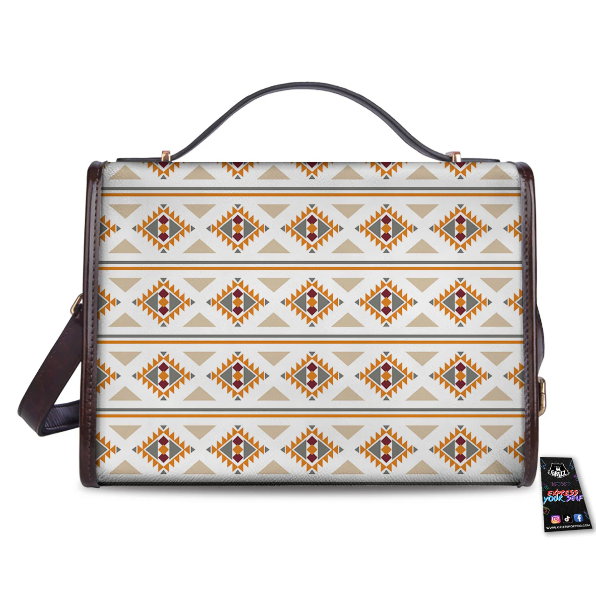 Southwestern Native Print Pattern Women's Satchel Bag - Image 2