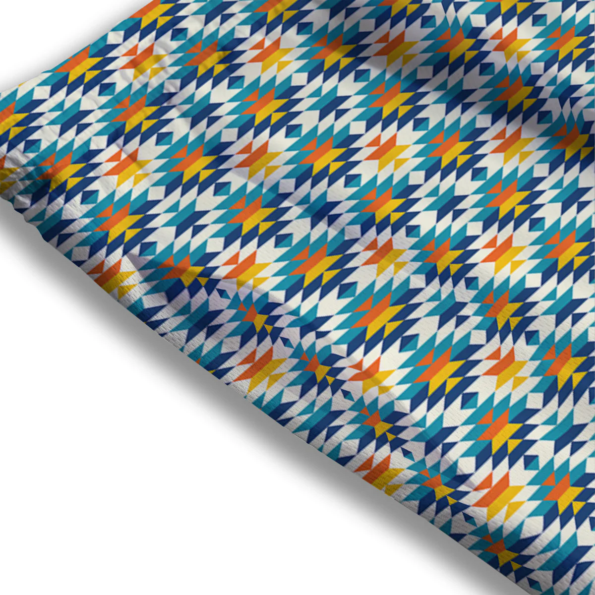 Southwestern Orange And Blue Print Mesh Shorts - Image 3