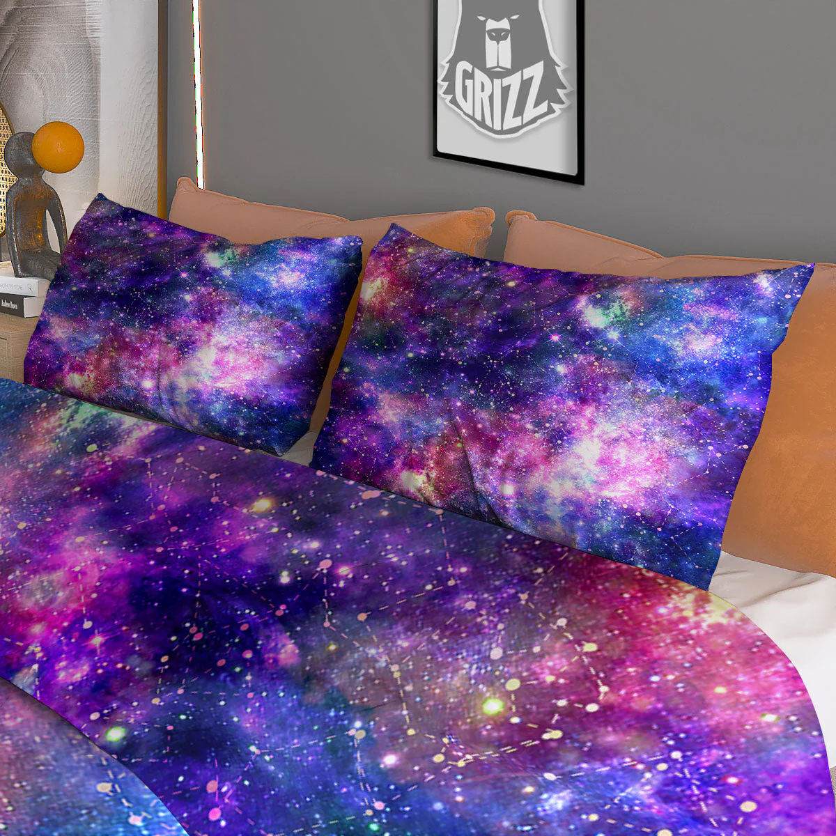 Space Blue Starfield Purple Galaxy Print Duvet Cover Bedding Set - Image 3
