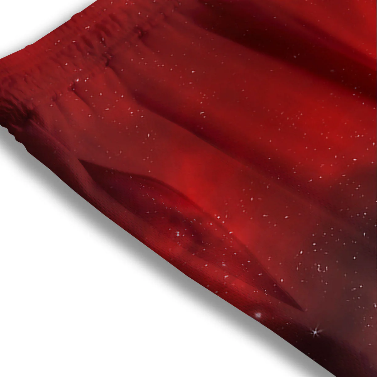 Space Cloud Red Galaxy Print Mesh Shorts - Image 3