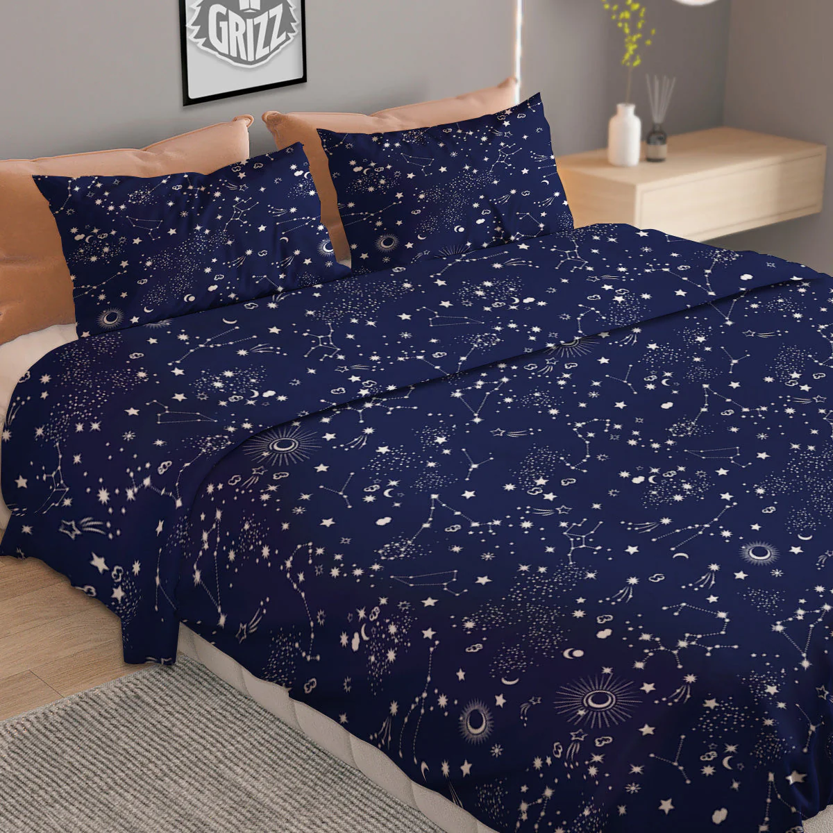 Space Constellation Print Pattern Duvet Cover Bedding Set - Image 2