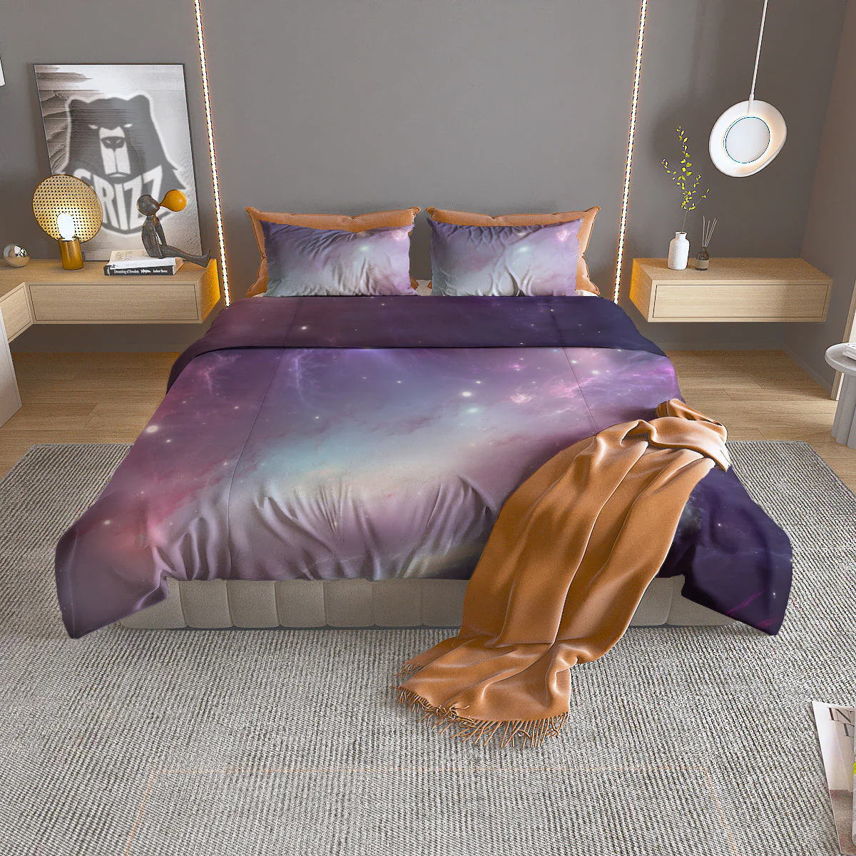 Space Cosmic Print Duvet Cover Bedding Set