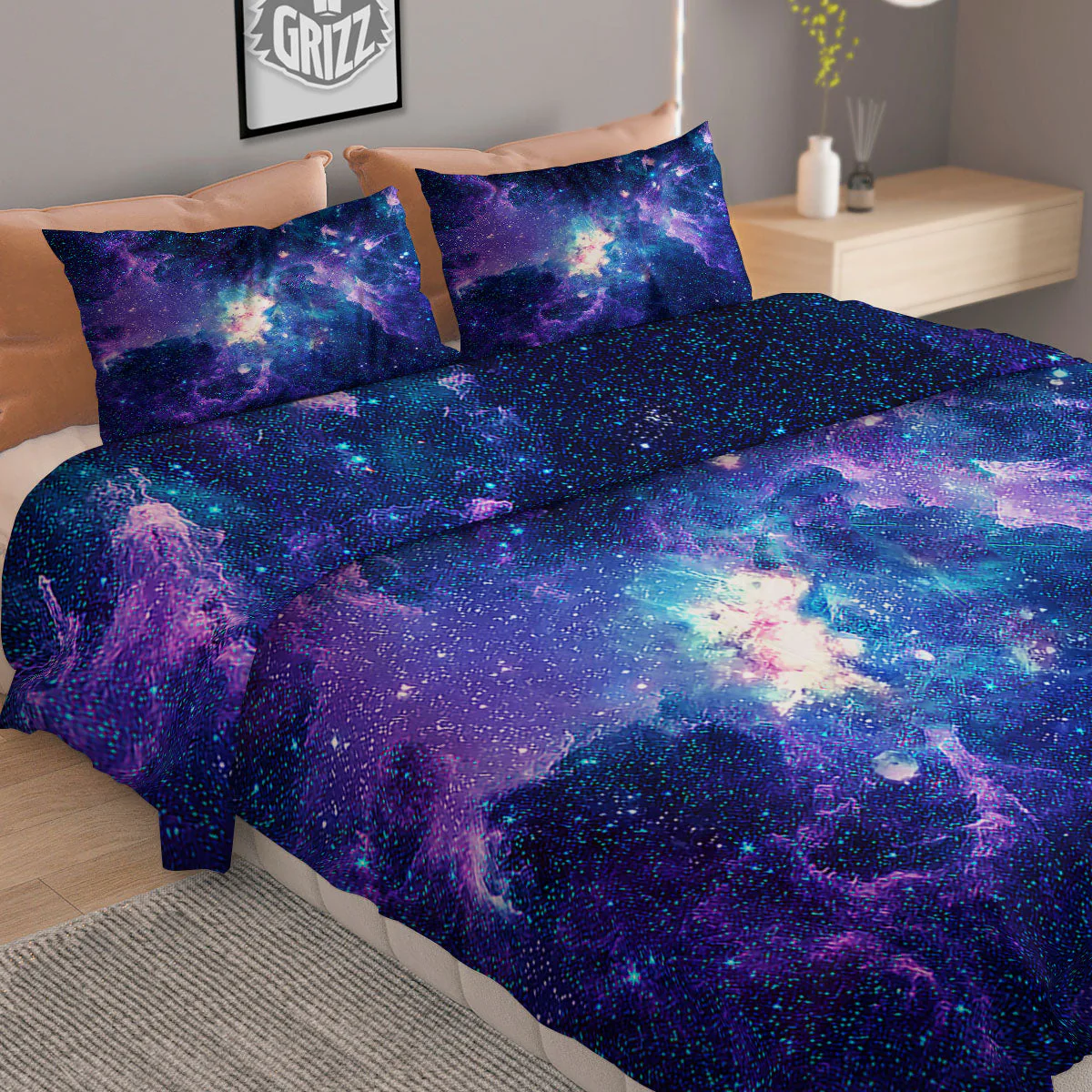 Space Deep Print Duvet Cover Bedding Set - Image 2