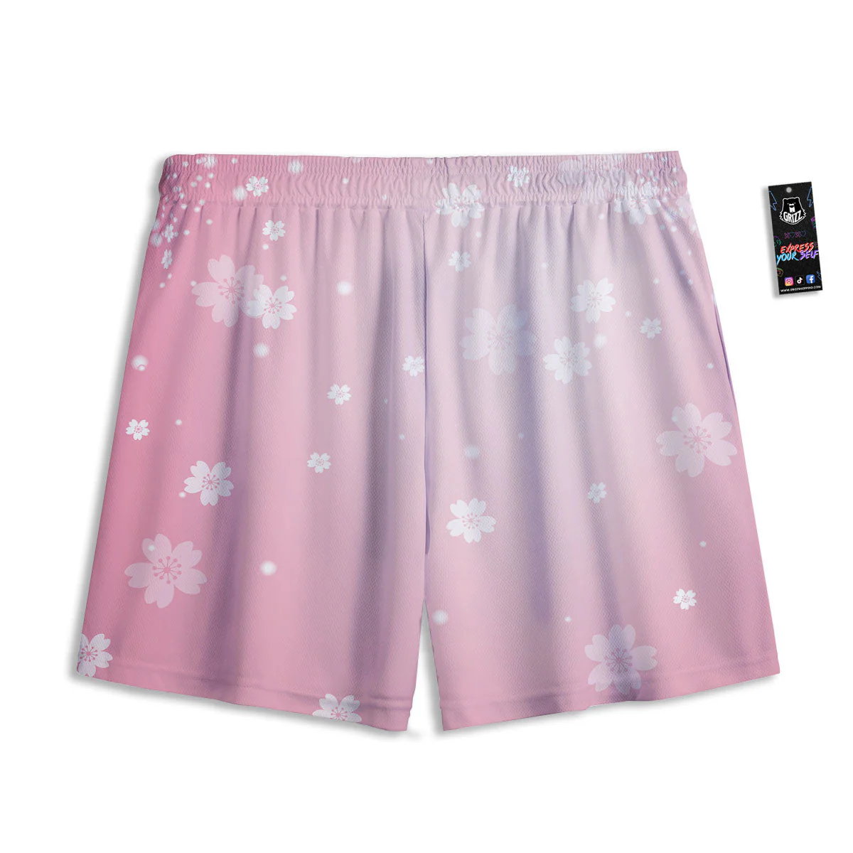 Sparkle Floral Print Mesh Shorts - Image 2