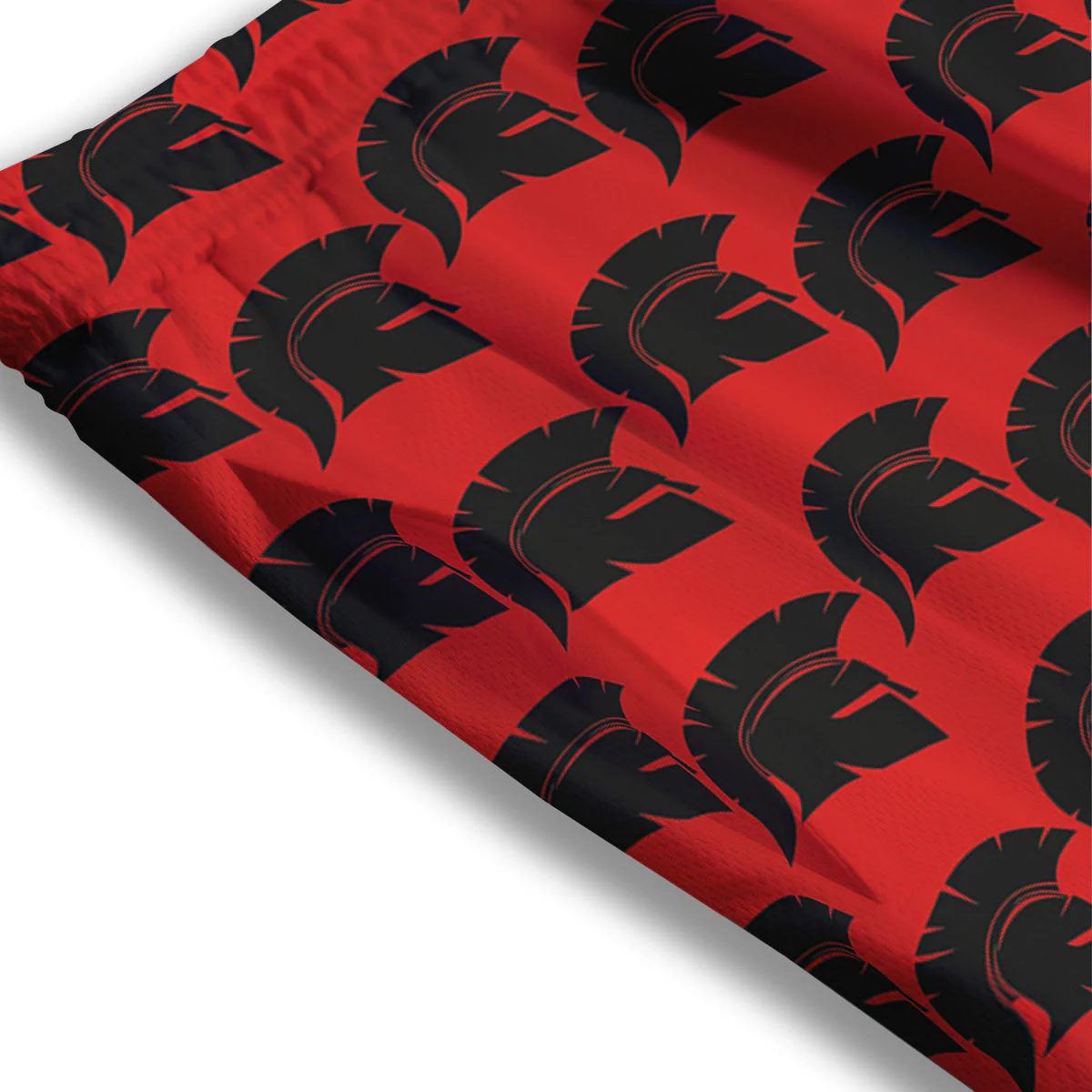 Spartan Red And Black Print Pattern Mesh Shorts - Image 3