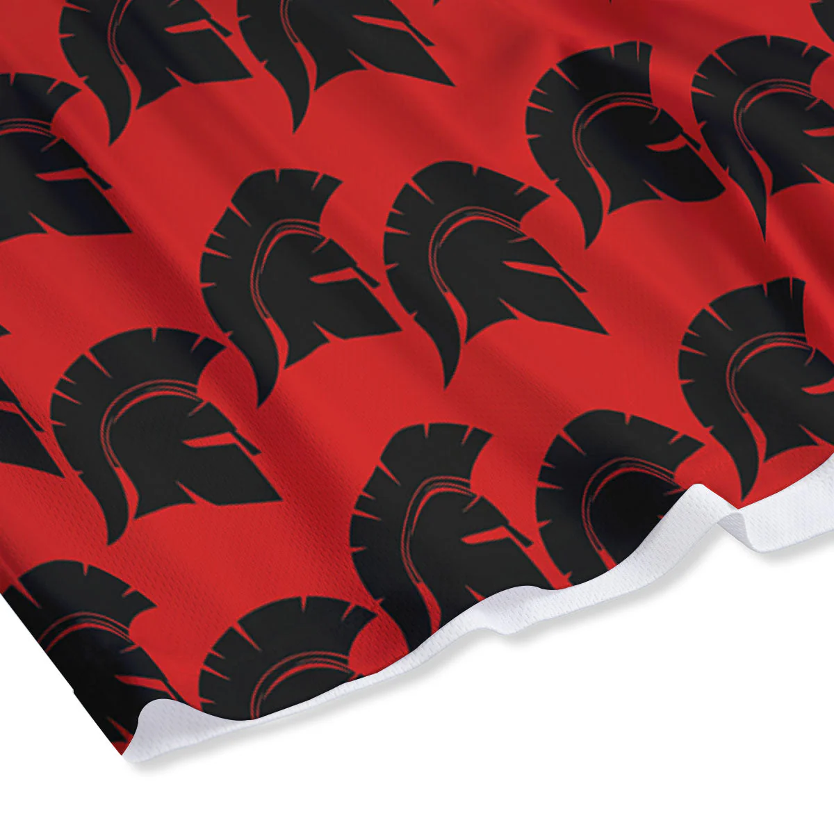 Spartan Red And Black Print Pattern Mesh Shorts - Image 4