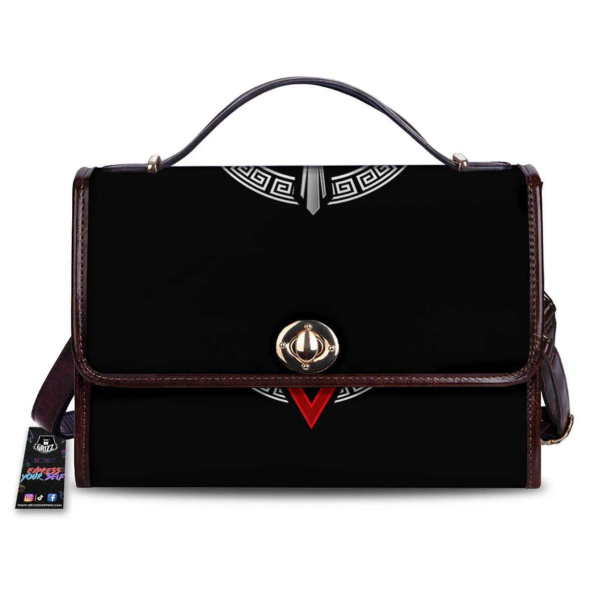 Spartan Red And White Print Women's Satchel Bag