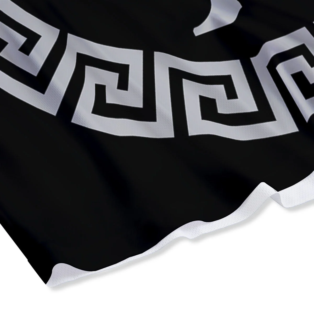 Spartan Warrior White And Black Print Mesh Shorts - Image 4