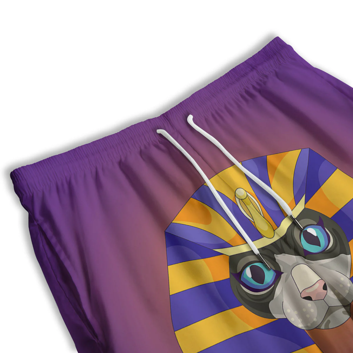 Sphynx Cat Pharaoh Print Men's Athletic Shorts - Image 3