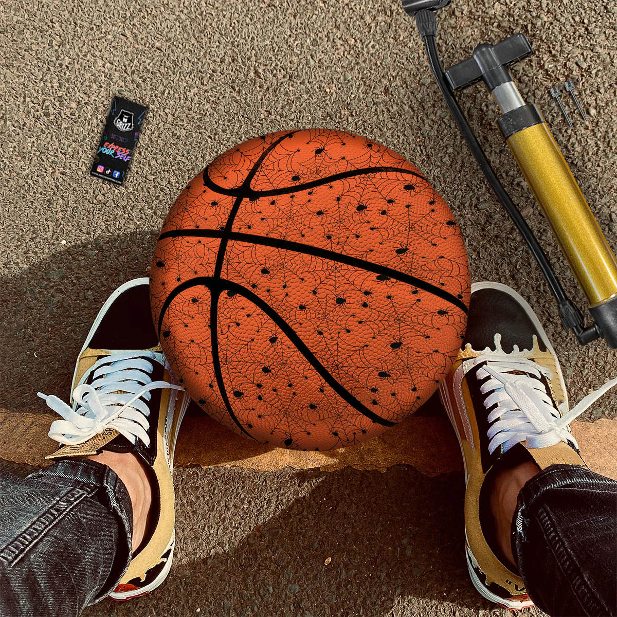 Spider Halloween Print Pattern Basketball - Image 2