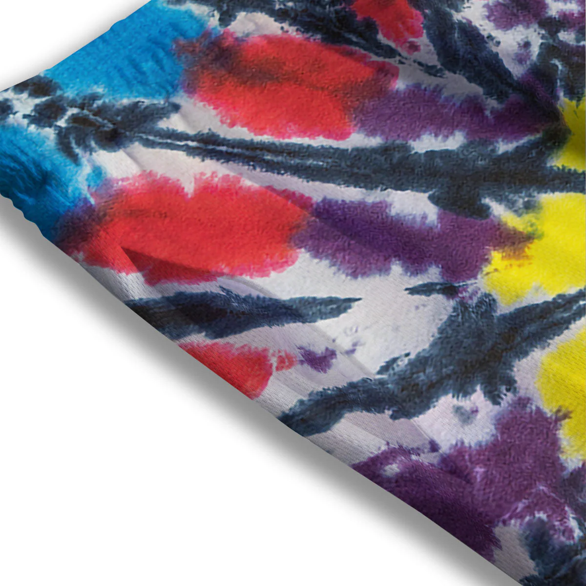 Spider Tie Dye Blue And Red Print Mesh Shorts - Image 3