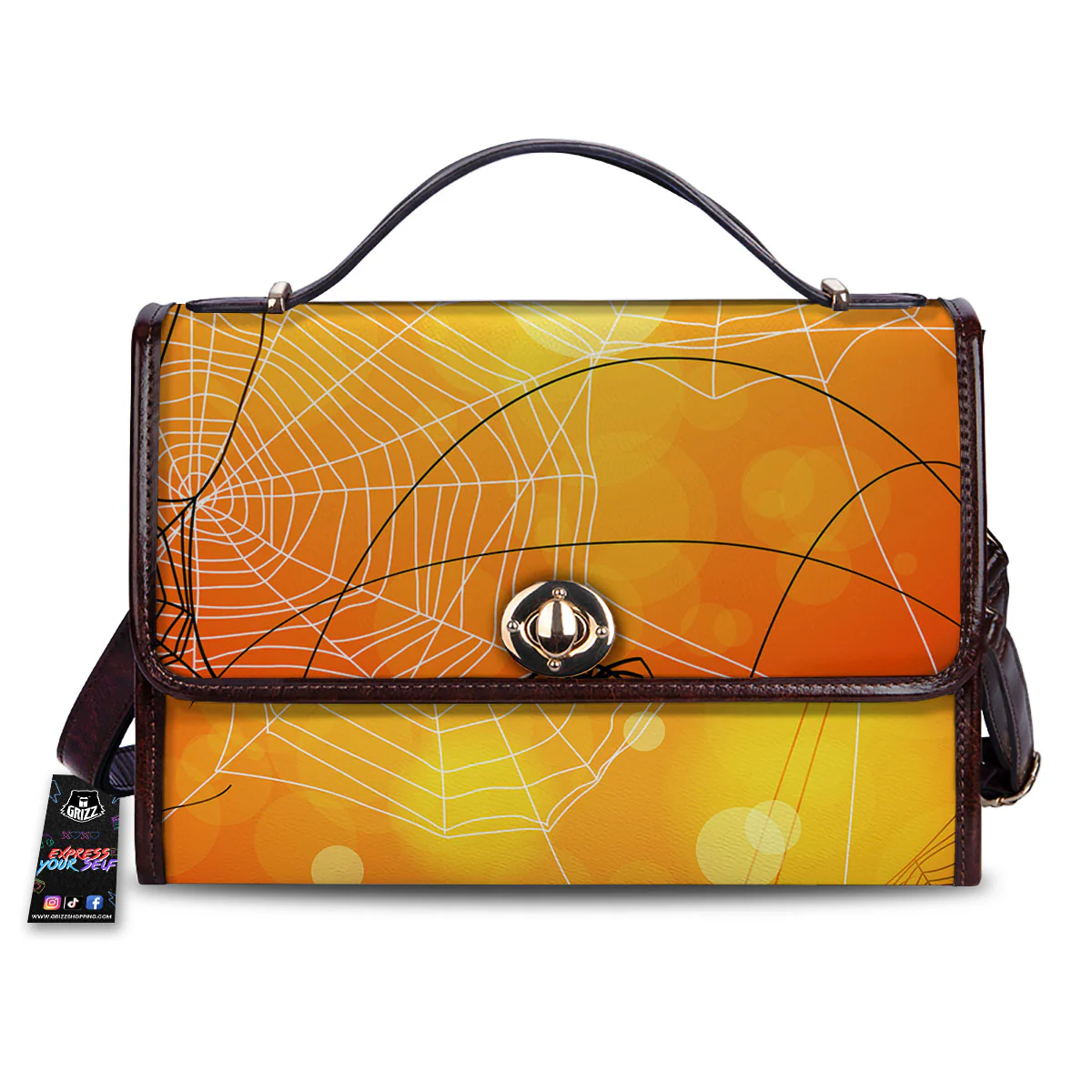 Spider Web Halloween Print Women's Satchel Bag