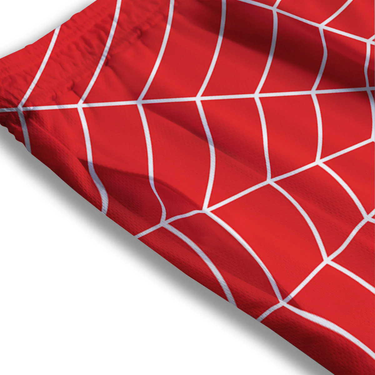 Spider Web Red Print Mesh Shorts - Image 3